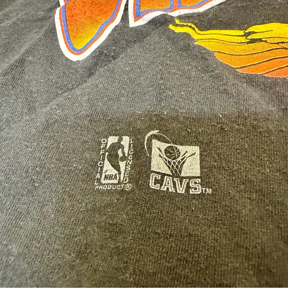 Cleveland Cavaliers 1990s Vintage 100% Cotton Black NBA Basketball T-Shirt - Picture 4 of 5